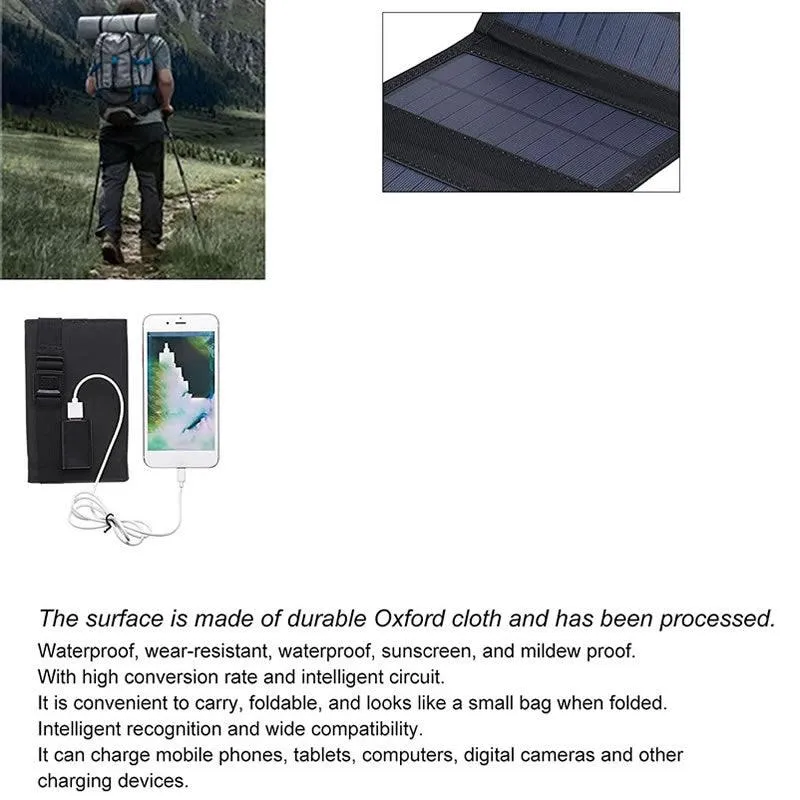 15W 2 Fold Portable Solar Power Charger PI-81