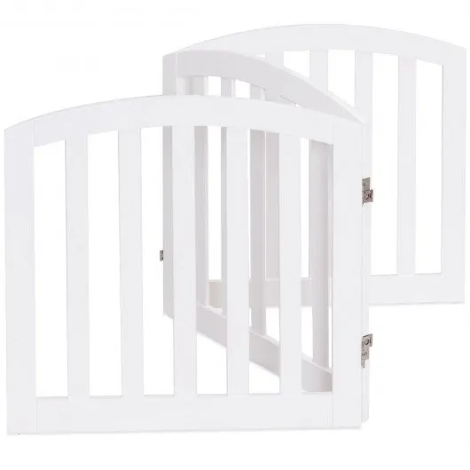 24'' Configurable Folding Standing 3 Panel Wood Pet Fence-White