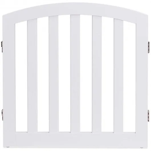 24'' Configurable Folding Standing 3 Panel Wood Pet Fence-White