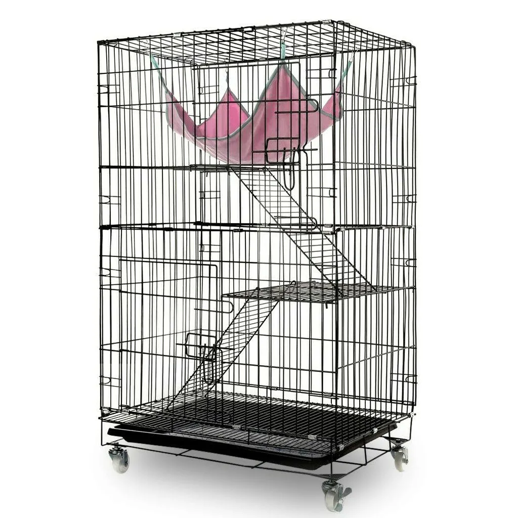 3-Level Rabbit & Bird Cage | Pet Aviary | Ferret Parrot Hamster Home | XL