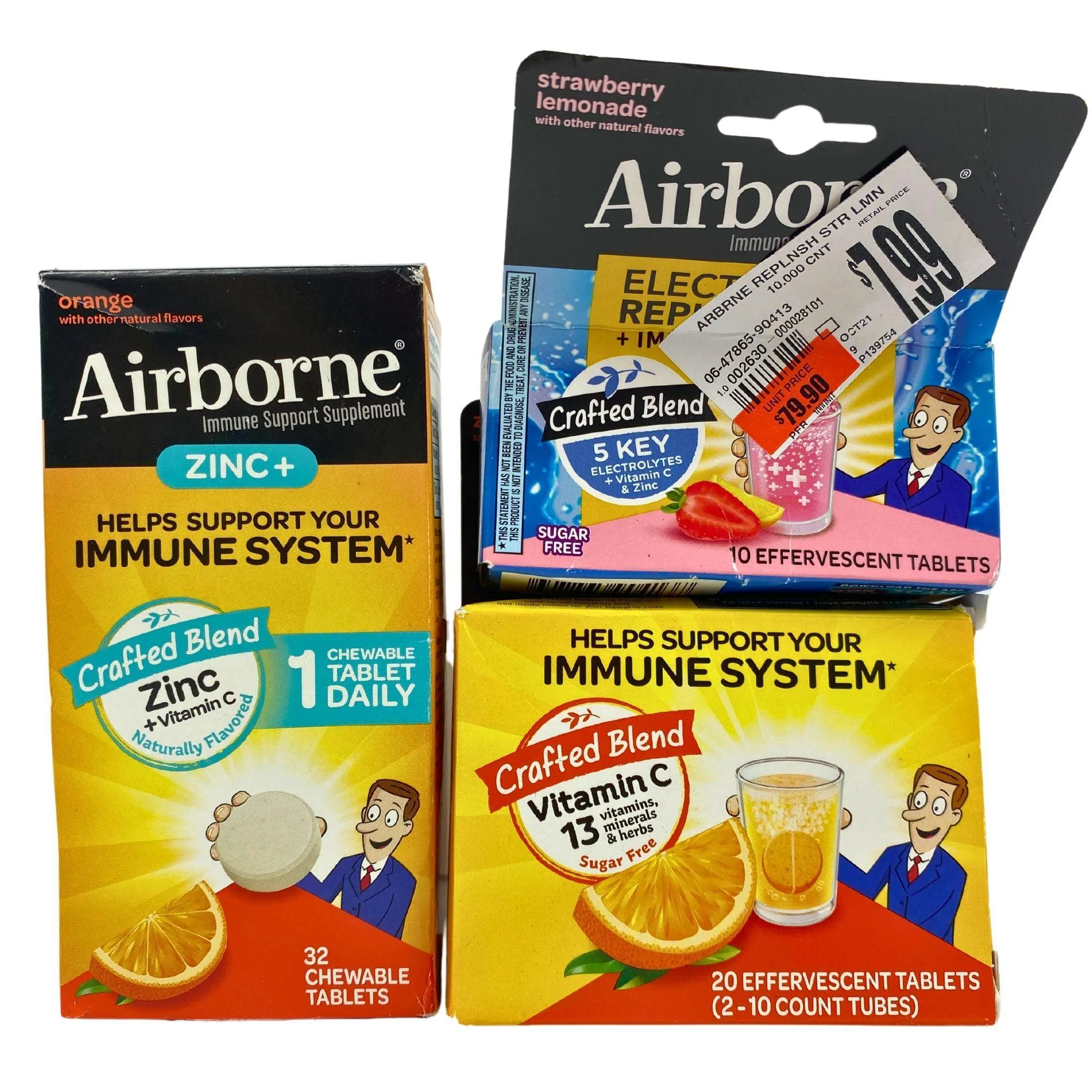 Airborne Immune Support Tablets Chewables & Effervescent (30 Pcs Lot)