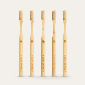 Bamboo Toothbrushes - Pack of 5
