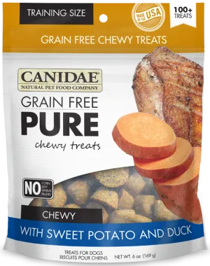 Canidae Grain Free PURE Chewy Training Treats with Sweet Potato and Duck Dog Treats
