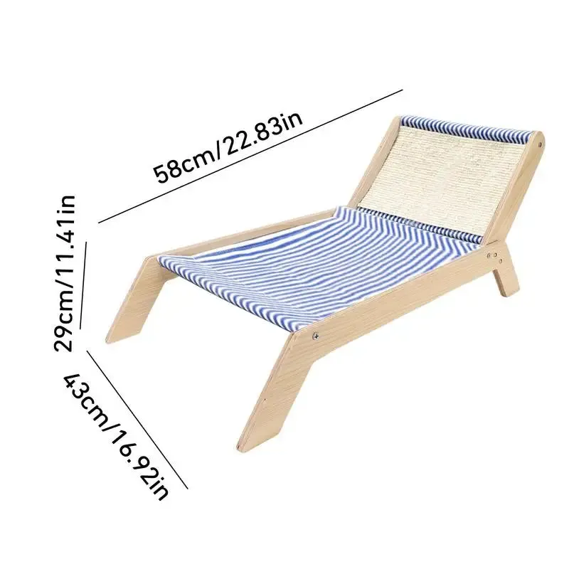 Cat Bed - Summer Beach Bed - All-Season Universal Cat Lounge Chair - Indoor/Outdoor Beach Chair for Cats