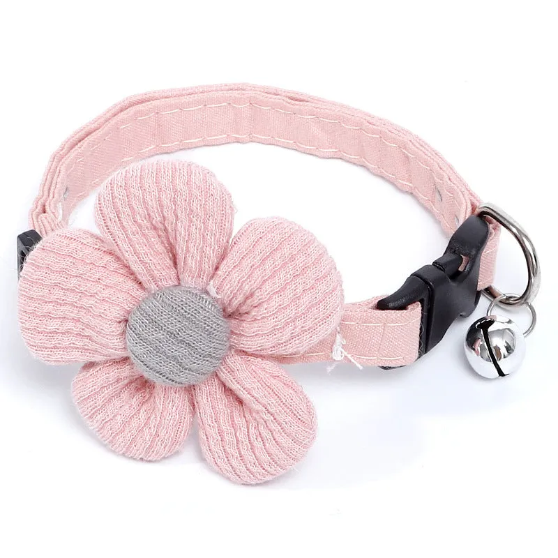 Cat Collar Knitted Flower
