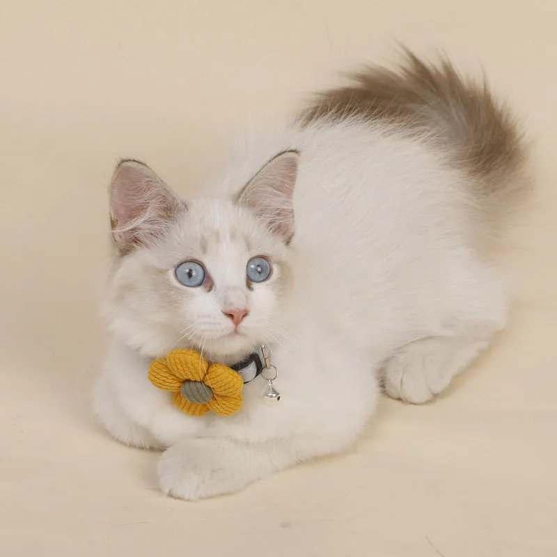 Cat Collar Knitted Flower