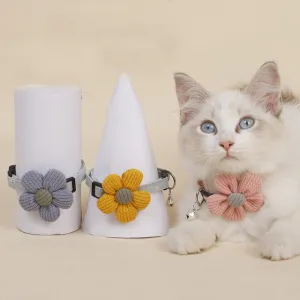 Cat Collar Knitted Flower