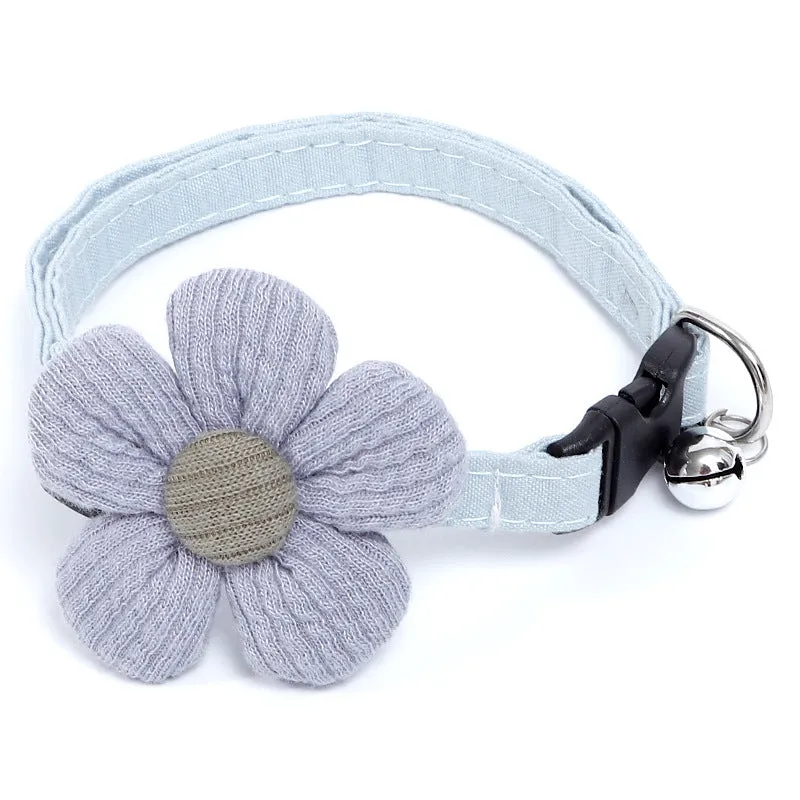 Cat Collar Knitted Flower