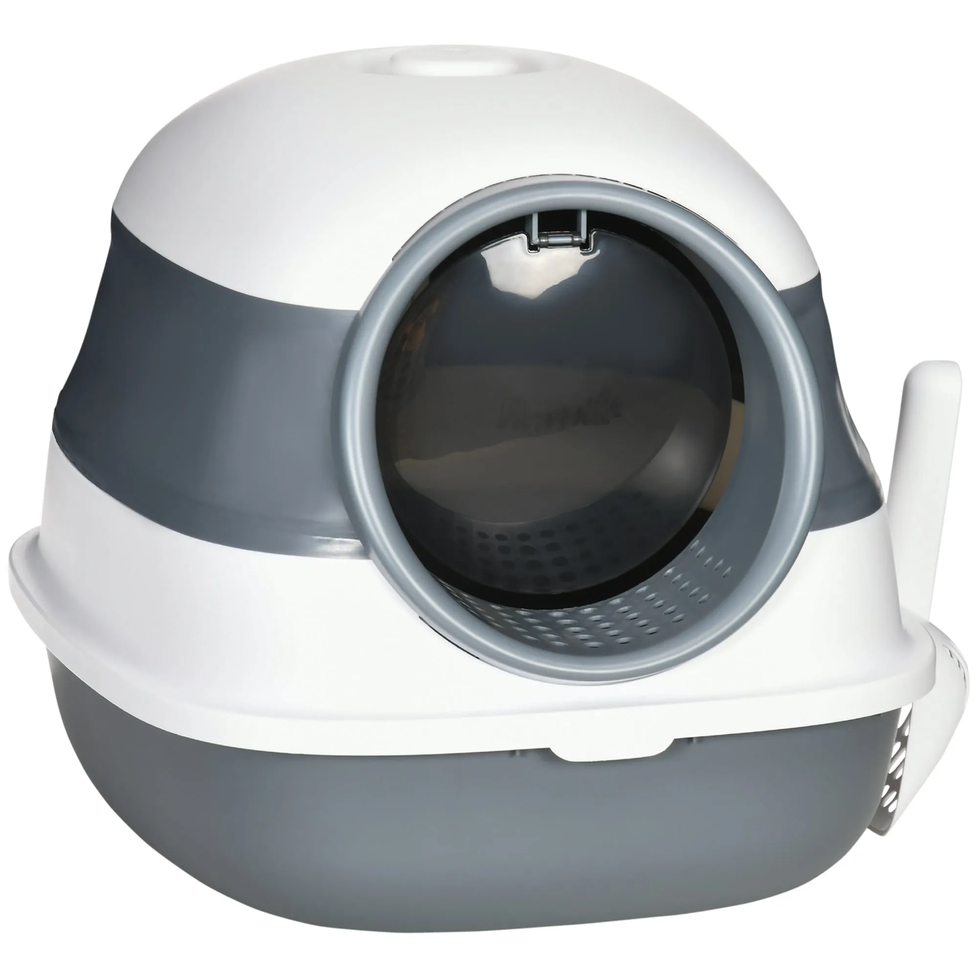 Cat Litter Tray with Lid Hooded Cat Litter Box with High Sides Deodorant No Litter Spill Large Two-way Entrance Scoop Included