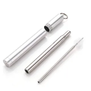 Collapsible Metal Straw   Travel Case
