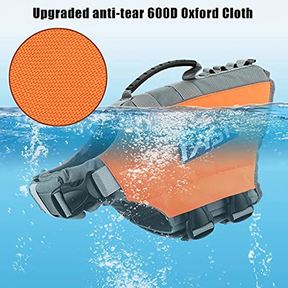 Dog Life Jacket; Reflective Dog Safety Vest Adjustable Pet Life Preserver with Strong Buoyancy and Durable Rescue Handle for Swimming; Surfing; Boating