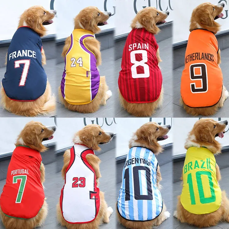 Dog Sport Jersey | Summer Pet Apparel | Puppy Basketball Clothing | T-Shirts for Cats & Dogs