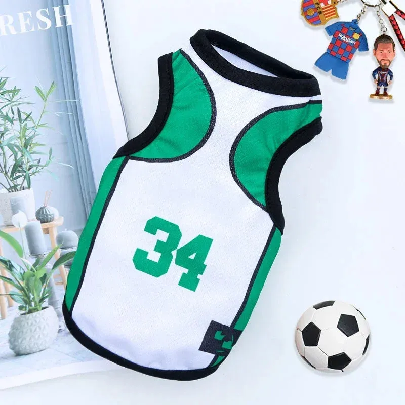 Dog Sport Jersey | Summer Pet Apparel | Puppy Basketball Clothing | T-Shirts for Cats & Dogs