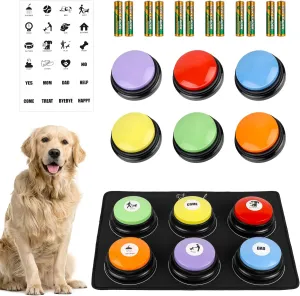 Dog Talking Button Set 6 Packs Dog Buttons for Communication, Talking Pet Buttons for Dogs 30s Recordable Dog Training Talking Buttons Pet Buttons Buzzers Dog Speaking Buttons