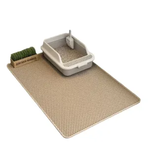 Double-Layer Non-Slip Cat Litter Mat - Wear-Resistant Pet Litter Box Mat
