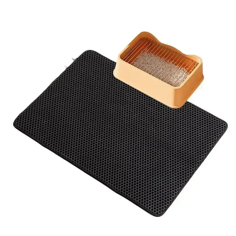 Double-Layer Non-Slip Cat Litter Mat - Wear-Resistant Pet Litter Box Mat