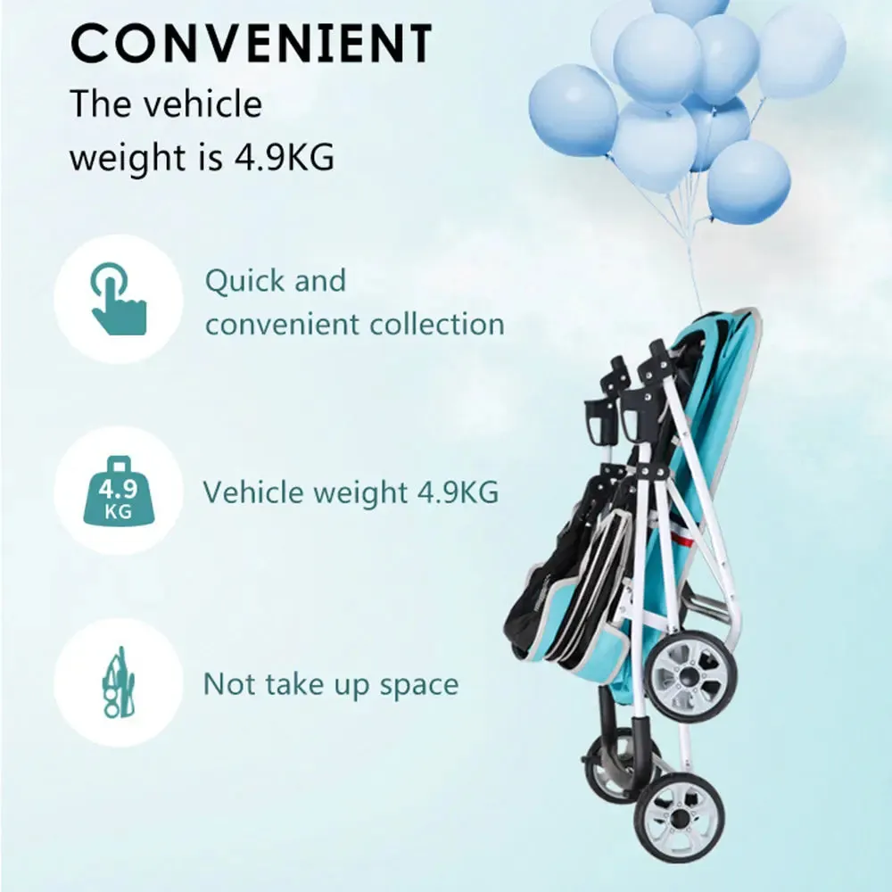 Easy Folding Pet Stroller with 4 Wheel Carts - Comfortable, Convenient & Stylish