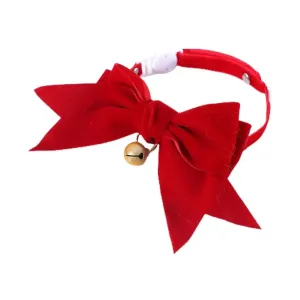 Elegant Velvet Cat Collar with Bowknot and Bell