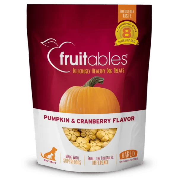 Fruitables Baked Pumpkin & Cranberry Dog Treats
