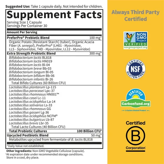 Garden of Life Dr Formulated Probiotic 100 Bill CFU 30ct