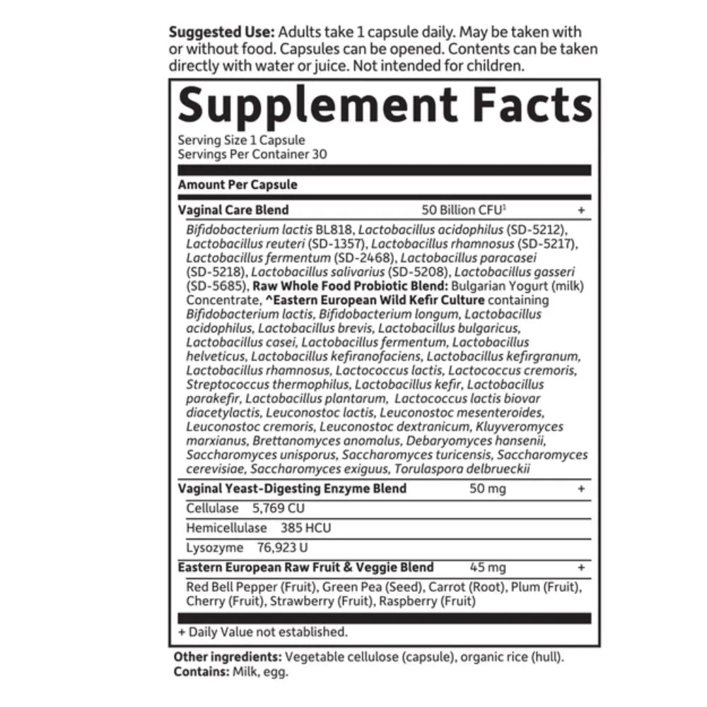 Garden of Life Raw Probiotics Vaginal Care 30 Capsules