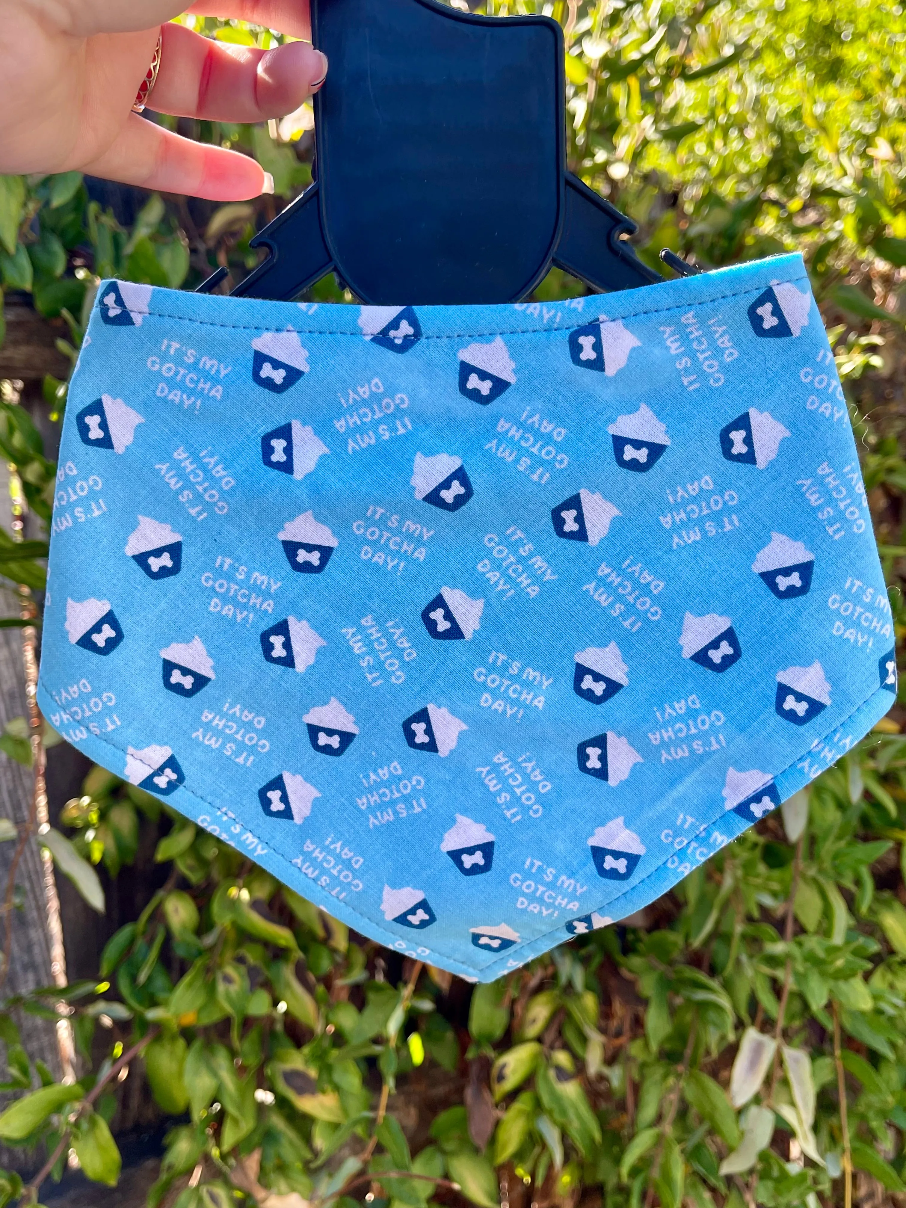 Gotcha Day Blue - Eco-Friendly Snap On Bandana - Made in the USA
