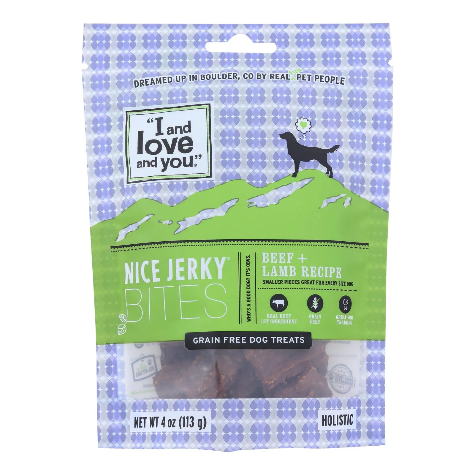 I and Love and You Nice Beef   Lamb Jerky Bites Dog Treats (6 Pack, 4 Oz. Each)