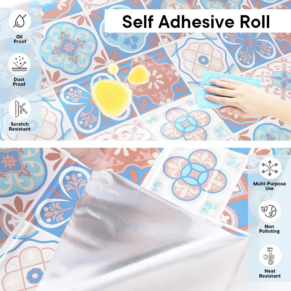 Kuber Industries PET Wallpaper for Walls of The Living Room and Bedroom|Self-Adhesive, Oilproof, Heat Resistant and Waterproof|DIY Floral Designer Wall Sticker|Set of 2 Rolls, 60cmx300cm(Pack of 2)