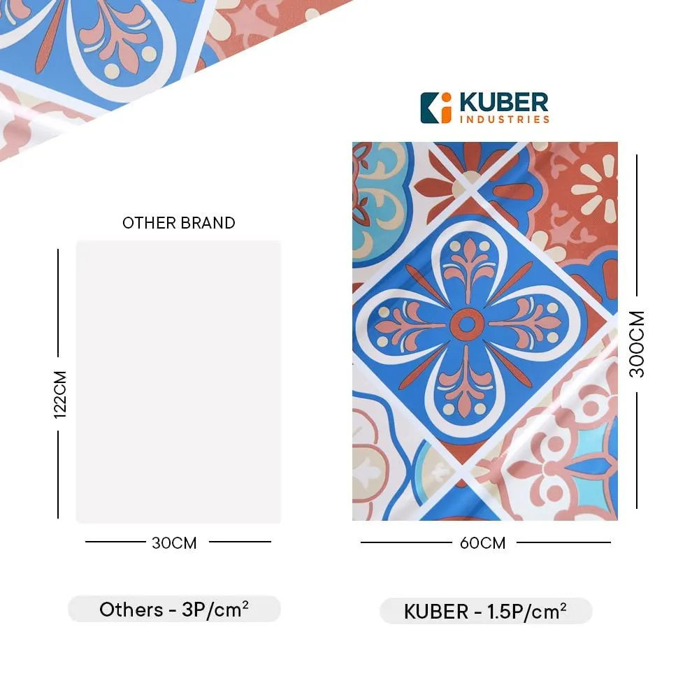 Kuber Industries PET Wallpaper for Walls of The Living Room and Bedroom|Self-Adhesive, Oilproof, Heat Resistant and Waterproof|DIY Floral Designer Wall Sticker|Set of 2 Rolls, 60cmx300cm(Pack of 2)