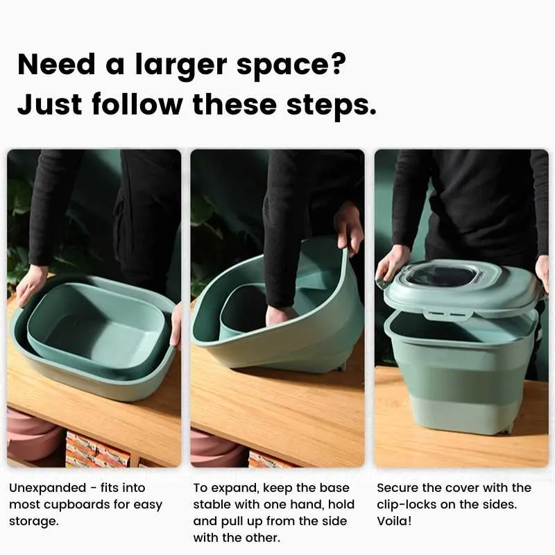 Large Foldable Pet Food Storage Container