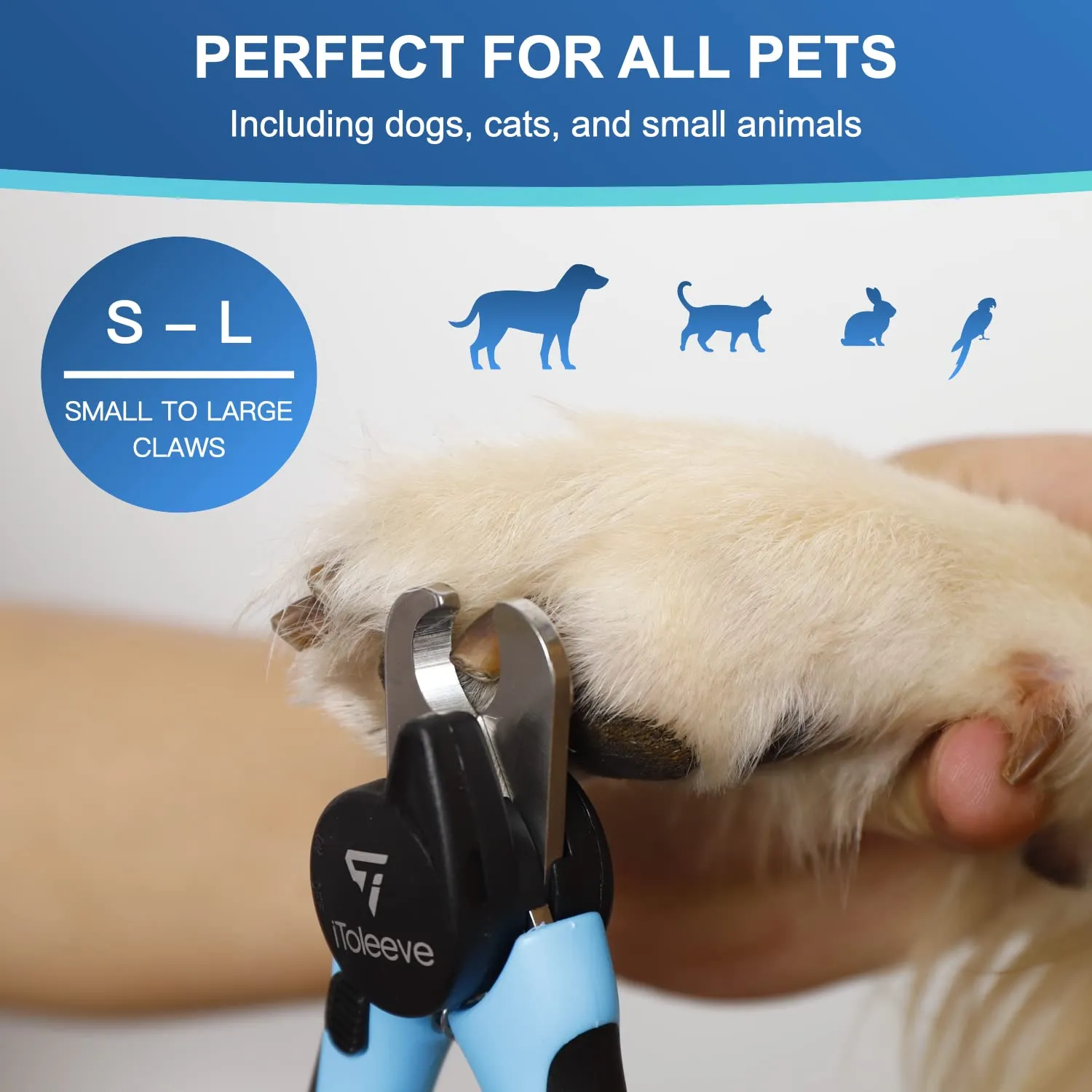 LED Dog Nail Clipper with Light, Illuminates Nails or Bloodline for Safe and Easy Trimmers, Extra Sharp for Thick Nails, Quick Sensor, Avoid Over Cutting Toenail, for Cats & Dogs