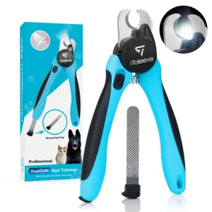 LED Dog Nail Clipper with Light, Illuminates Nails or Bloodline for Safe and Easy Trimmers, Extra Sharp for Thick Nails, Quick Sensor, Avoid Over Cutting Toenail, for Cats & Dogs