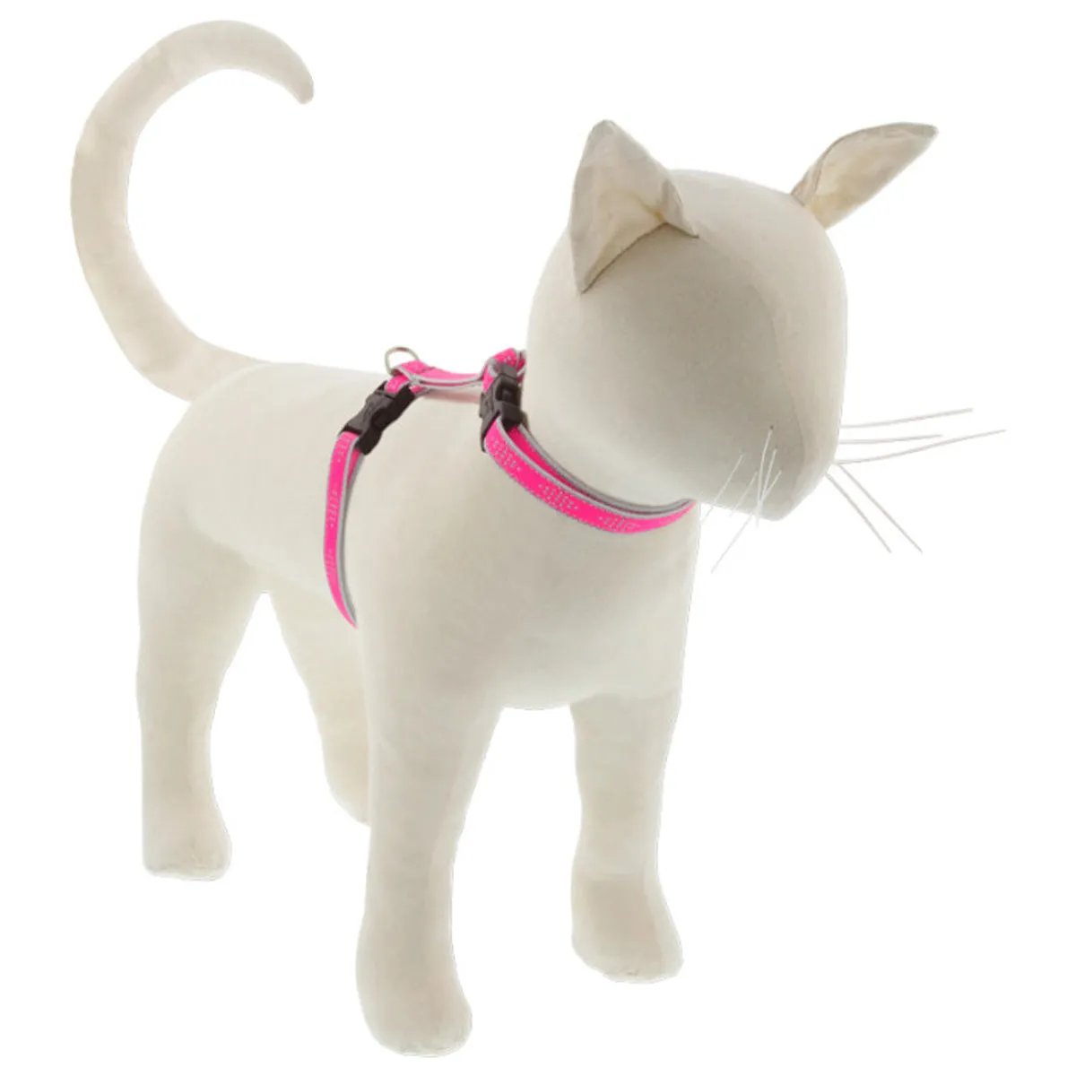 Lupine Reflective H-Style Cat Harness 1/2" Wide 9"-14" Girth Pink Diamond