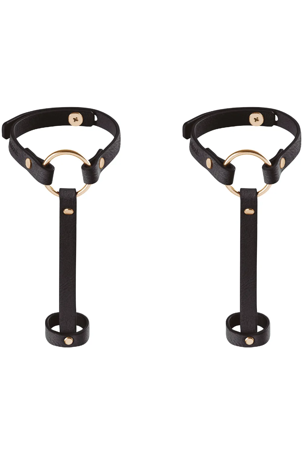 Maze Vegan Leather Hand Bracelet Harnesses Black