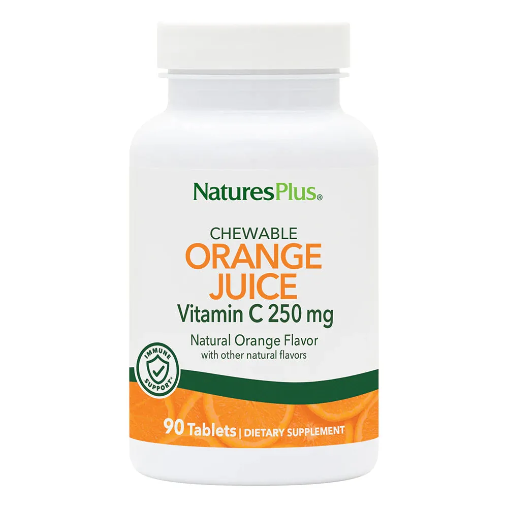 Nature's Plus Orange Juice Vitamin C 250 mg Chewable, 90 tabs.