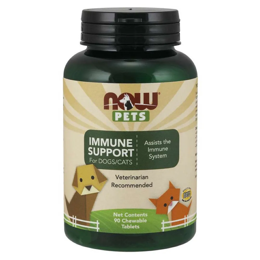 NOW Pets Immune Support Chewable Supplements for Cats & Dogs 90ct