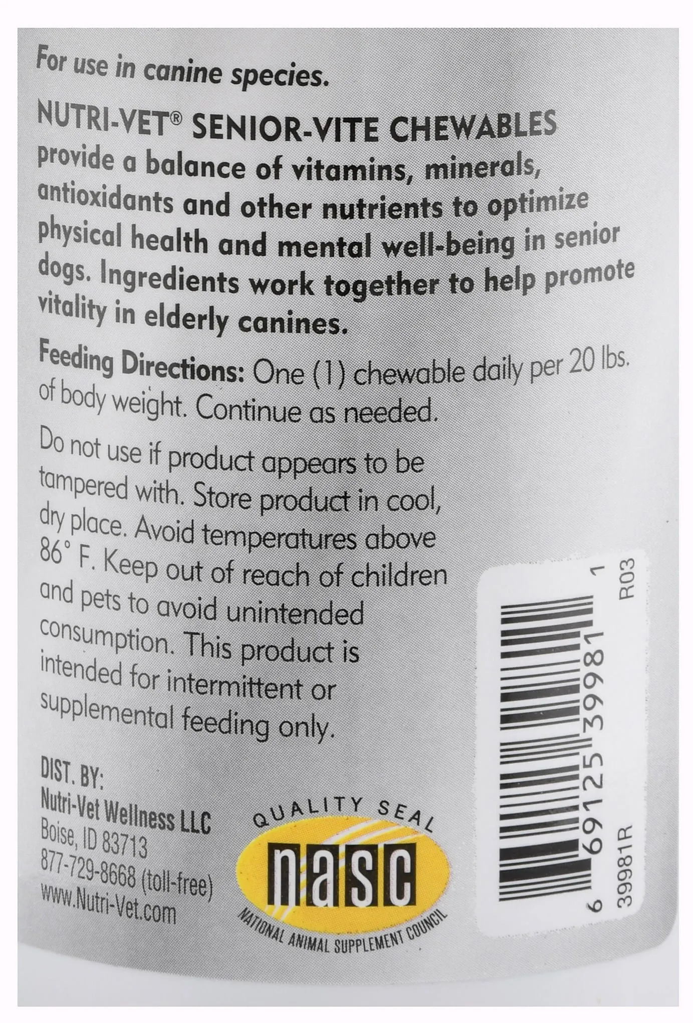 Nutri-Vet Senior-Vite Chewables