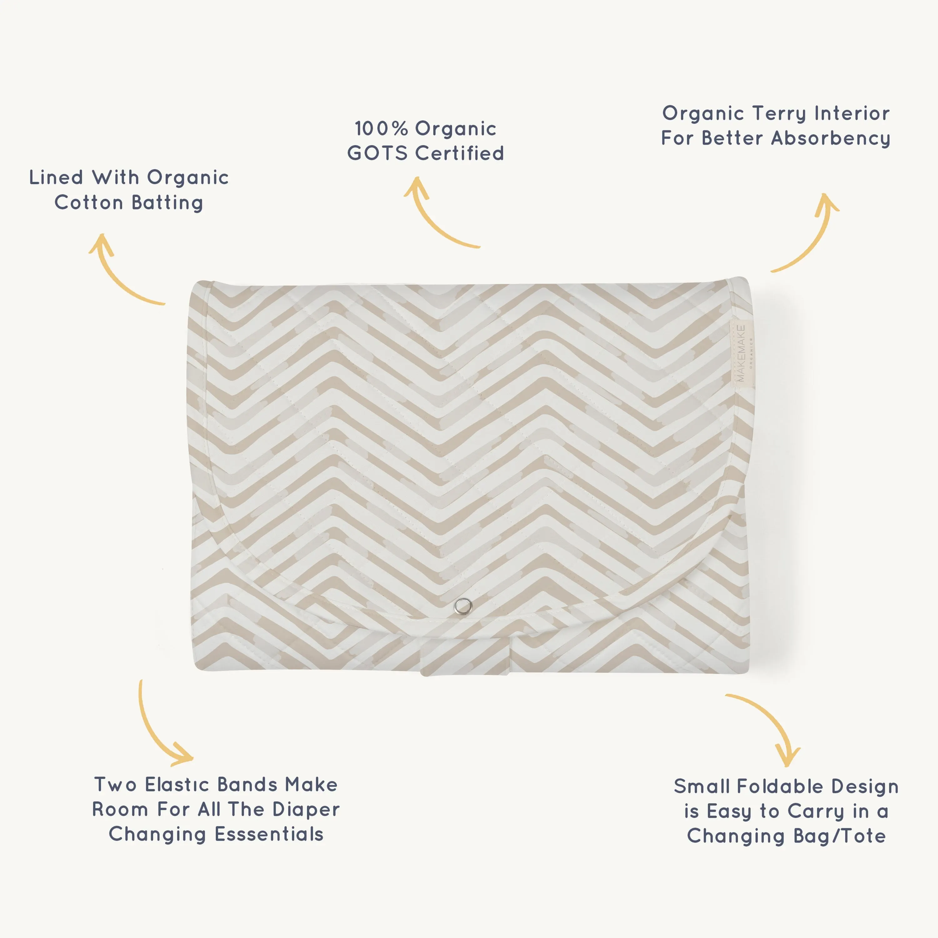 Organic Portable Changing Mat - Herringbone