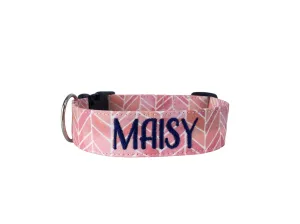 Personalized Dog Collar | Coral Chevron Dog Collar | Duke & Fox®