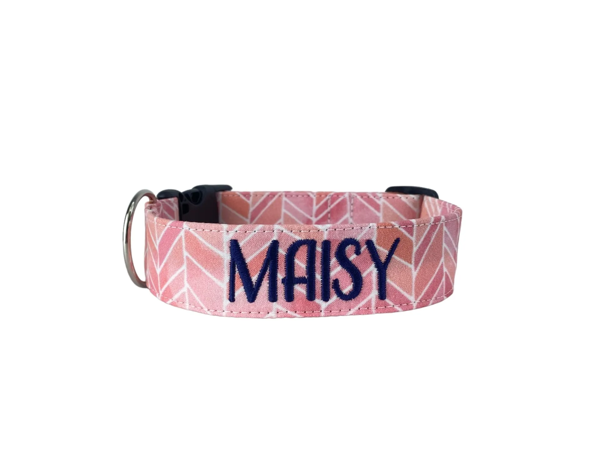 Personalized Dog Collar | Coral Chevron Dog Collar | Duke & Fox®