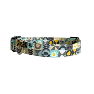 Personalized Dog Collar |Patchwork Geo Dog Collar | Duke & Fox® Dog Collar Flower |