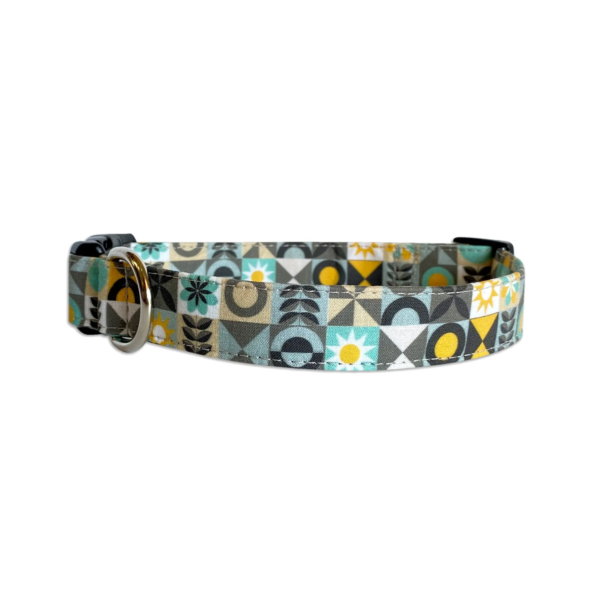 Personalized Dog Collar |Patchwork Geo Dog Collar | Duke & Fox® Dog Collar Flower |