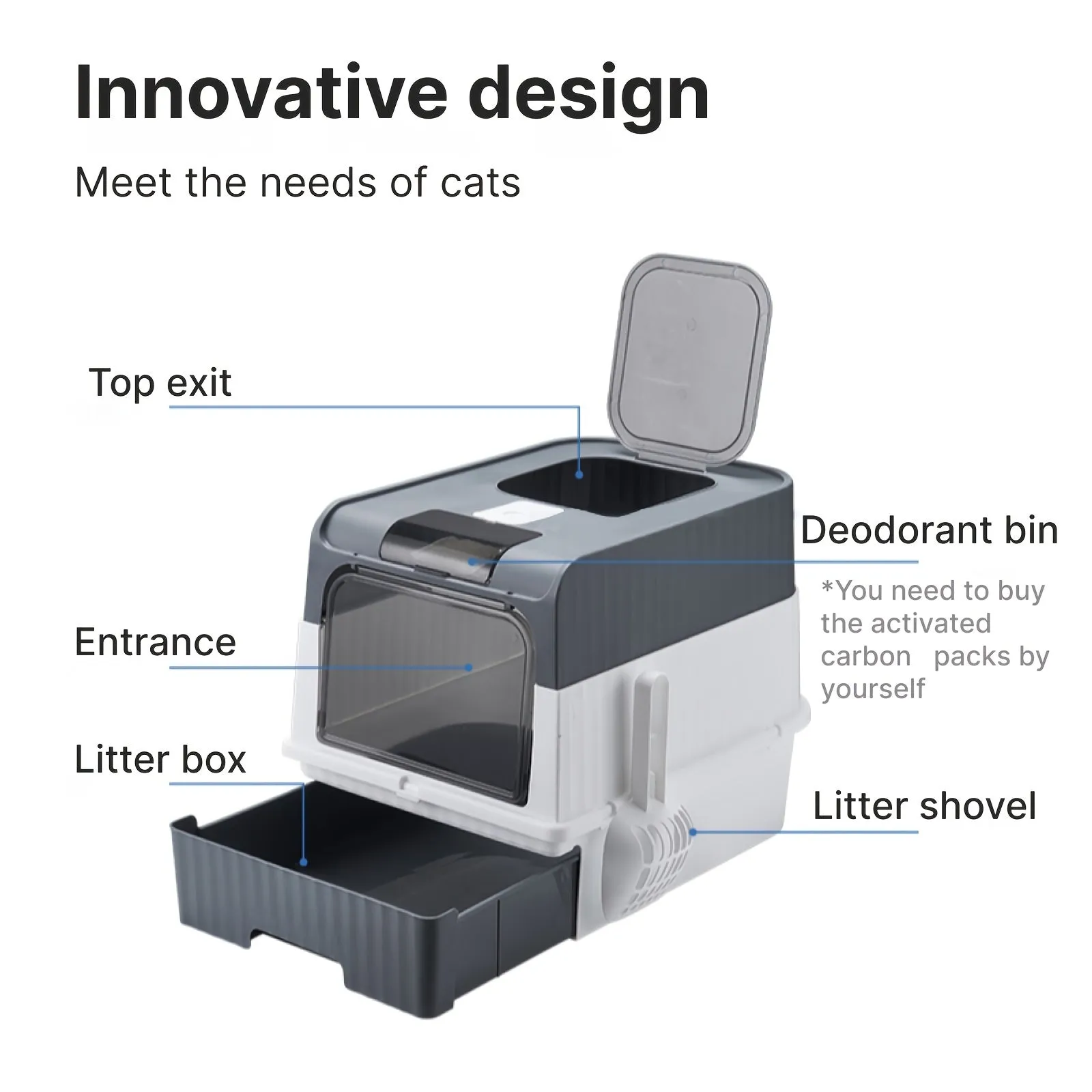 Portable Foldable Cat Litter Box EasytoClean Pet Toilet