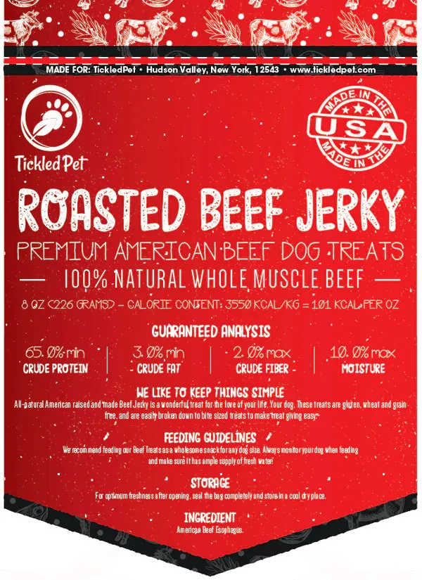 Tickled Pet Single Ingredient Beef Jerky Dog Treats