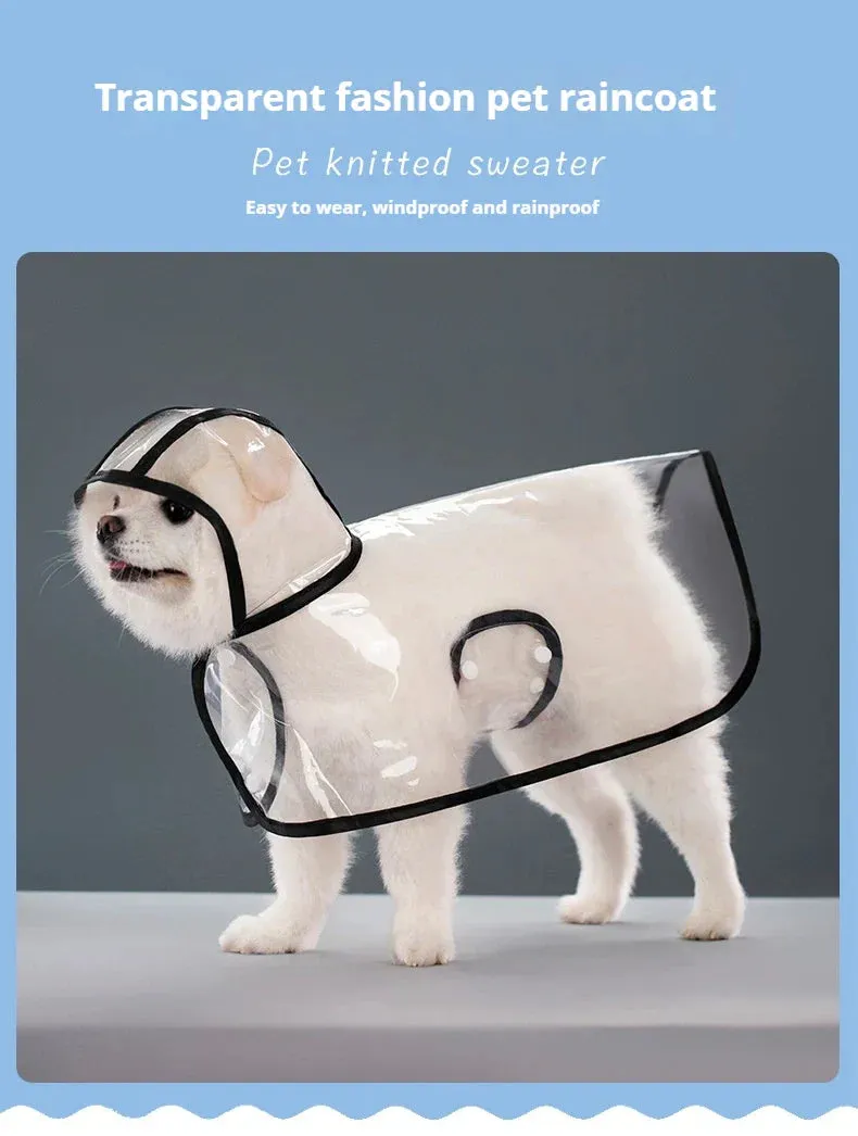 Transparent Raincoat for Dogs - Durable, Windproof, and Waterproof