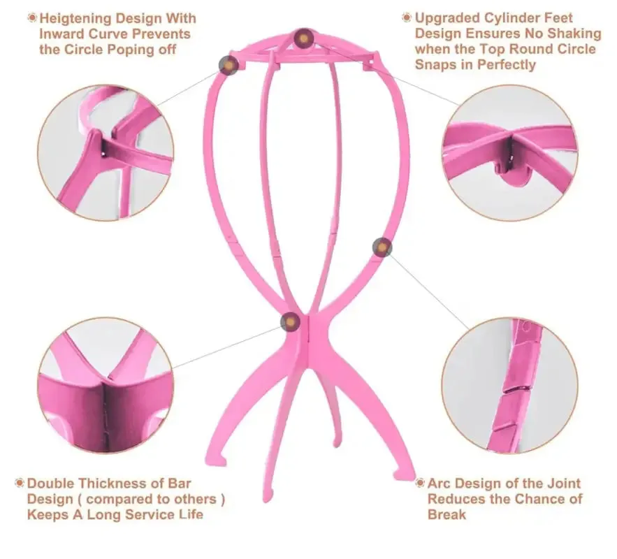 Traveling Wig Headstand | Portable, Durable & Collapsible Wig Holder