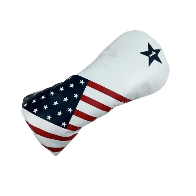 USA Star Pattern Golf Wood Club Head Cover PU Leather