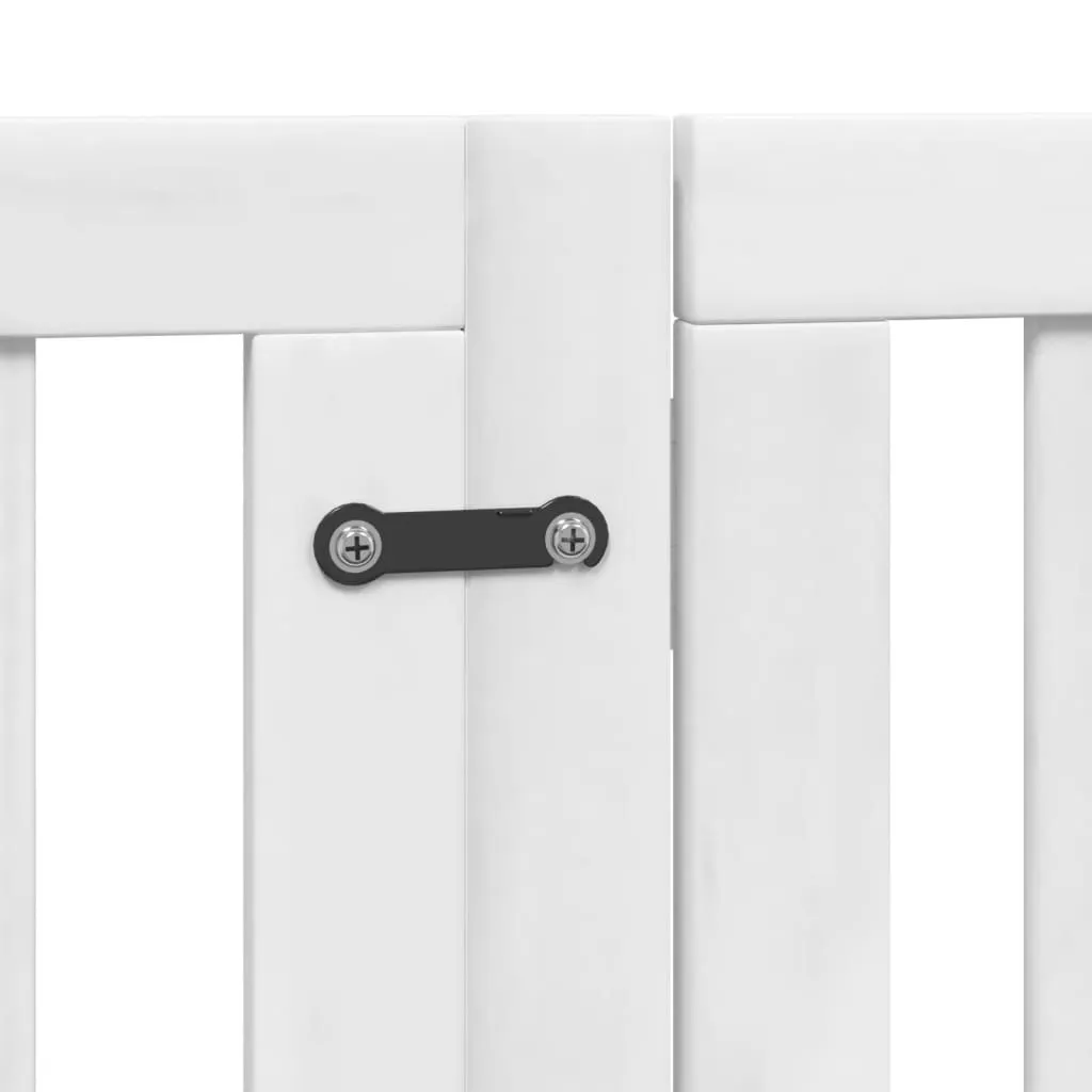 vidaXL Dog Gate with Door Foldable 6 Panels White 300 cm Poplar Wood
