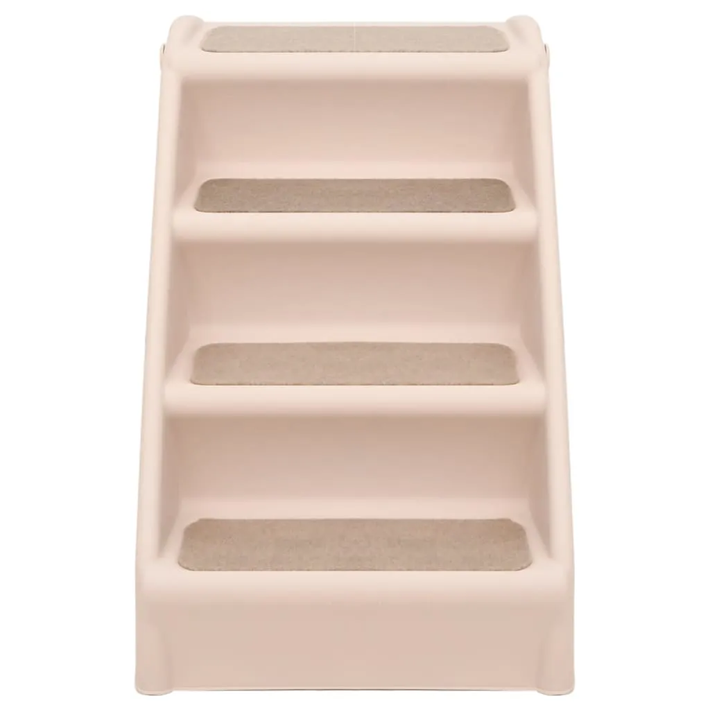 vidaXL Folding Dog Stairs Cream 62x40x49.5 cm