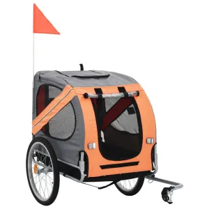 vidaXL Pet Bike Trailer Orange and Grey